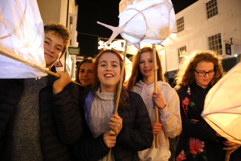 Truro School 2015 Lantern - City of Lights parade, Cornwall